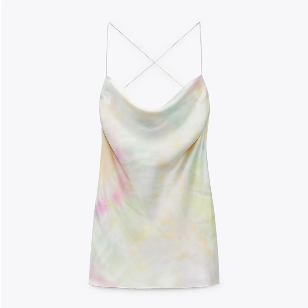 Zara Pastel Satin Dress - Picture 9 of 15
